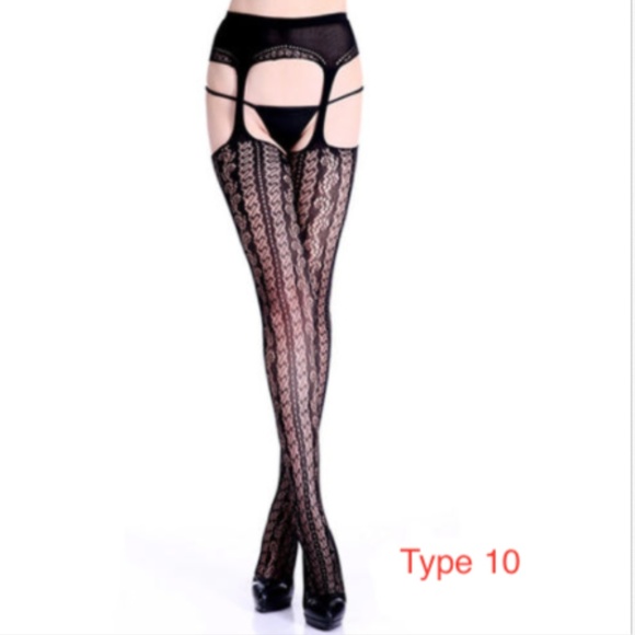 Leggings Sexy Mesh Garter Belt Thigh High - Picture 3 of 3